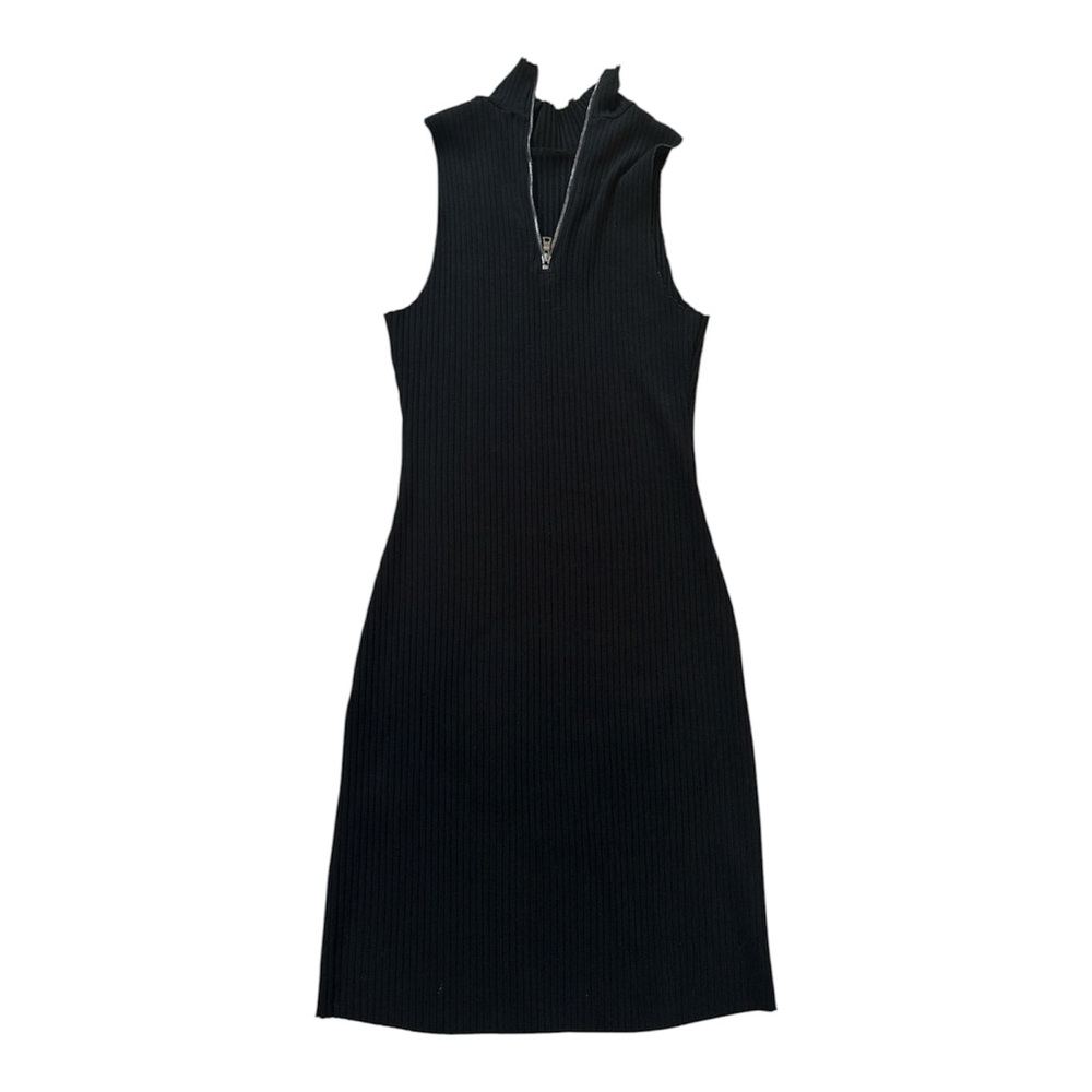 Cotton Citizen Black Zip-Up Mini Dress